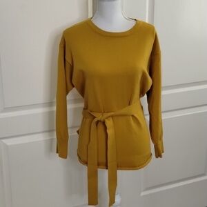 Amaryllis tie waist wrap tie sweater medium long sleeve wrap sweater oversized